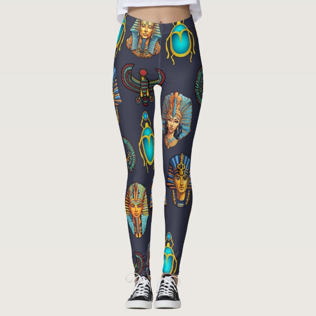 Legging "Legado de Faraó: Antigos Padrões Egípcios (Frente)