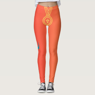 Legging Legagem da Medalha Inspirada na Olimpiadas do Espí