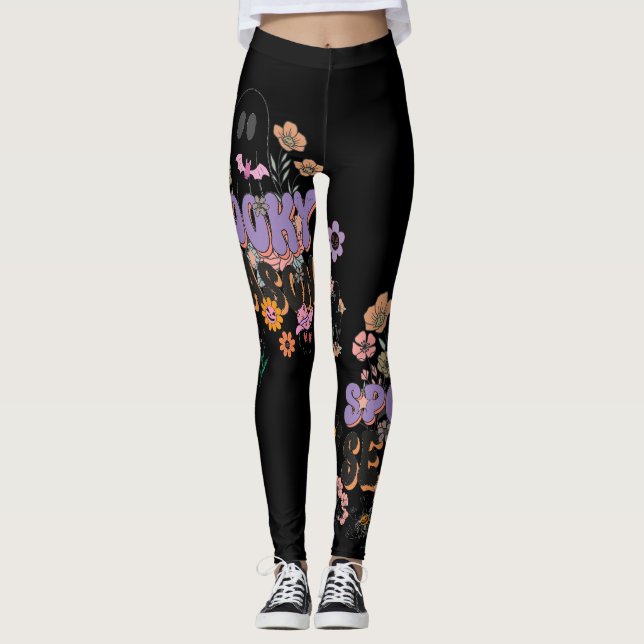 Legging Legagem de Ghost Hal Cute-Over-Impressão Spooktacu (Frente)