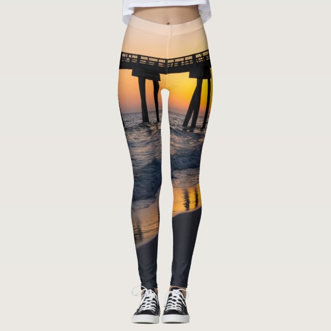 Legging Legagem de Reflexão Sunset da Cidade do Panamá, ou (Frente)