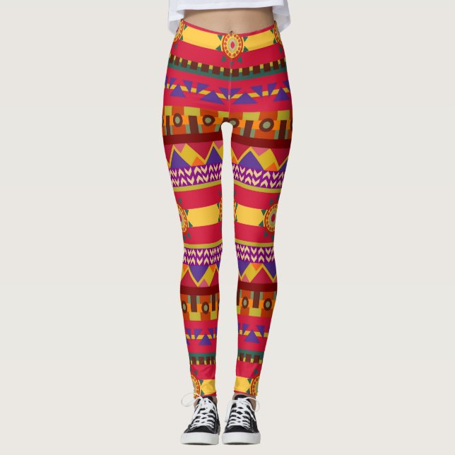 Legging Legagem Étnica, Legagem Tribal para Mulheres (Frente)