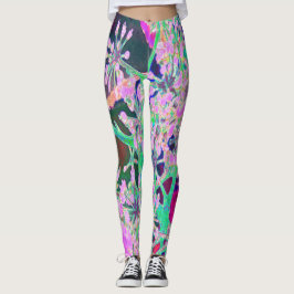 Legging Legal Abstrato na Natureza a Rosa e Verde limão