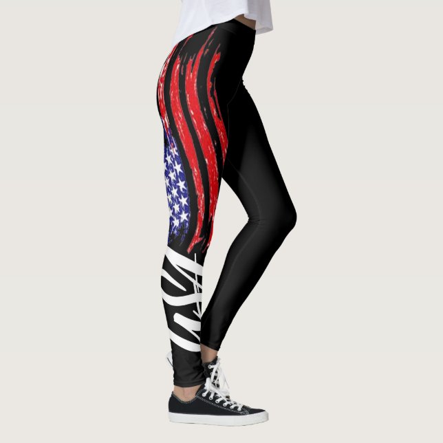 Legging legal bandeira dos EUA padrão mulheres moda design (Direita)