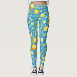 Legging Legal Citro No Padrão De Aquarela Turquesa
