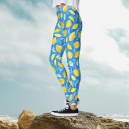 Legging Legal Citrus Frescos Lemons Padrão de Aquarela