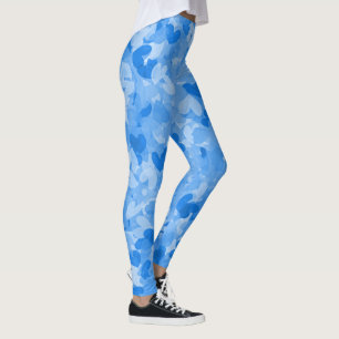 Legging legal corações azuis padrão garotas moda mulher
