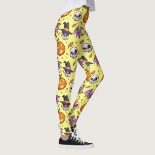 Legging Legal Dia das Bruxas (Amarelo) assustador