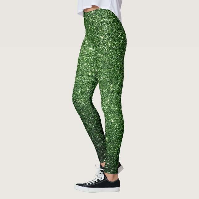 Legging Legal Dia de São Patrício da Glitter Verde Irlandê (Esquerda)