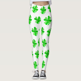 Legging Legal Dia dos Patrícios do Shamrock Irlandês Verde