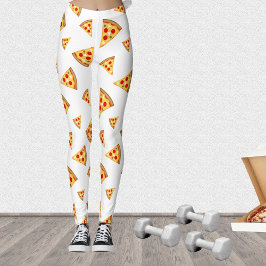 Legging Legal e divertido padrão de fatias de pizza em bra