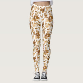 Legging Legal Elegante Brown Deer Toile Francês