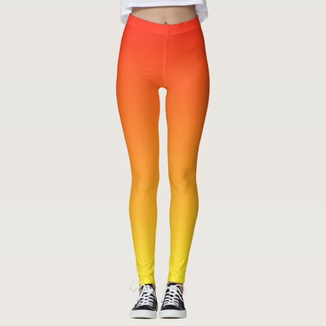 Legging Legal Gradiente de Gradação e Corte Laranja (Frente)