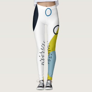 Legging Legal, na moda, moderno, geométrico azul verde de