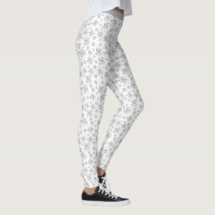 Legging Legal química Atom Science Black White Patterno