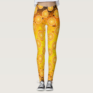 Legging Legal suculência Laranja padrão em gotas d'água