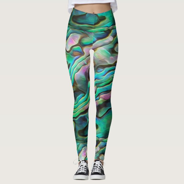 Legging Legenda bonito Painterly Paua Abalone (Frente)