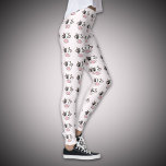 Legging Legenda cor-de-rosa-vaca<br><div class="desc">Um padrão de vaca bonito em estilo cartoon em uma legenda cor-de-rosa: uma ideia de presente para um namorada ou uma pessoa que ama animais!</div>