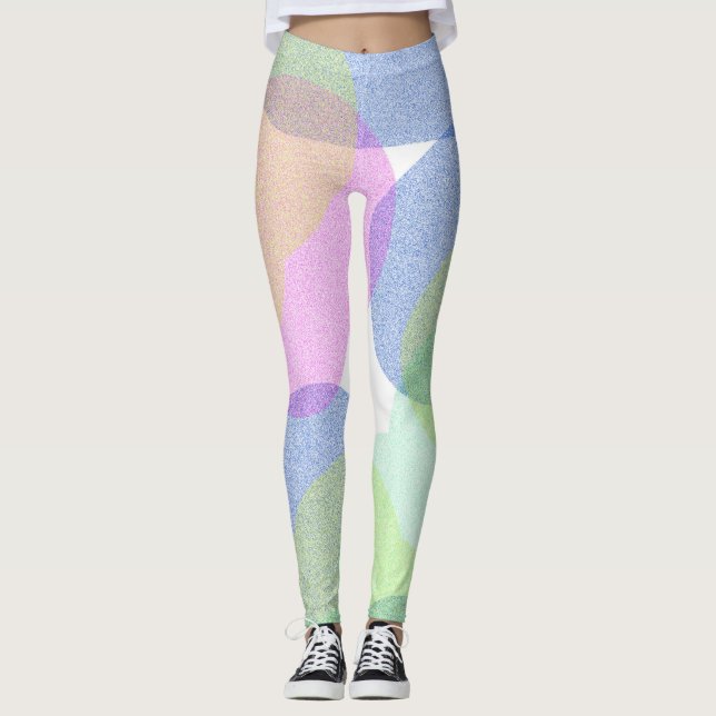 Legging Legenda das Abstrato de Artes Pastel Pale Turquesa (Frente)