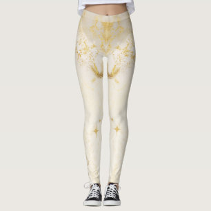Legging Legenda de aspas estéticas Douradas com marca pers