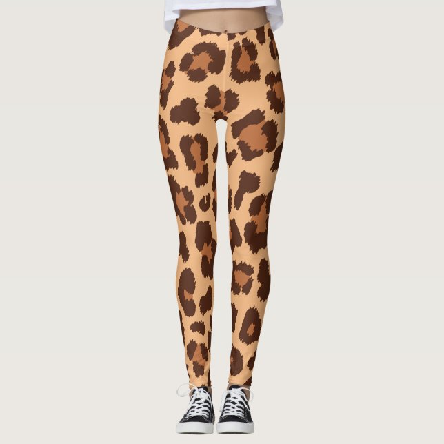 Legging Legenda de chita castanha-do-leopardo (Frente)