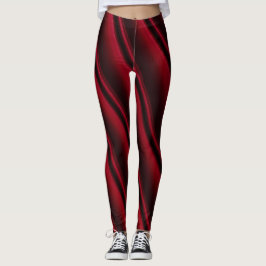 Legging Legenda de espiral de Tinta Negra e Vermelha Color
