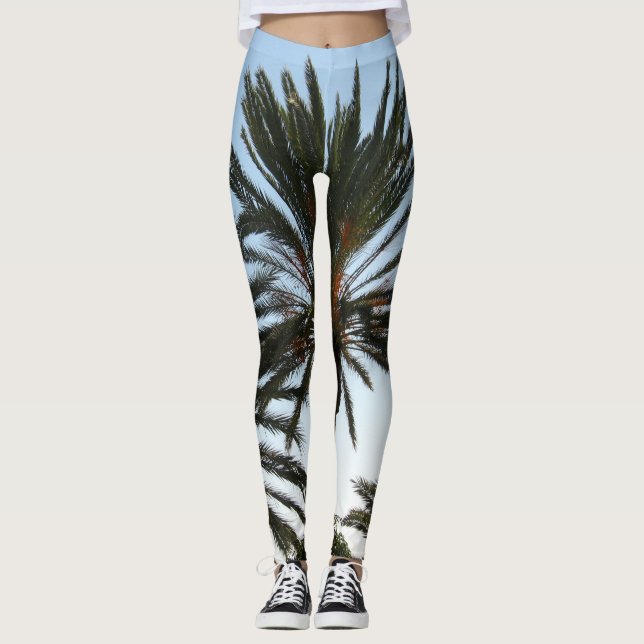 Legging Legenda de Foto da Árvore Palm (Frente)
