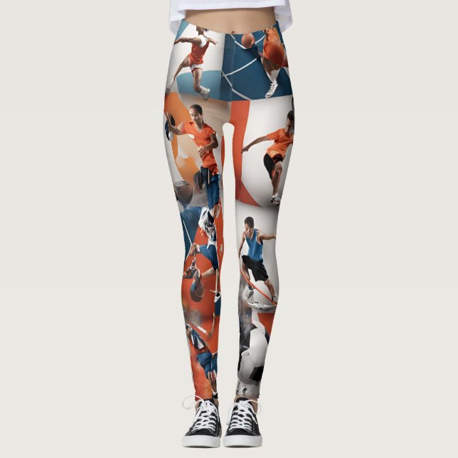 Legging Legenda de Ícones Desportivos 3D (Frente)