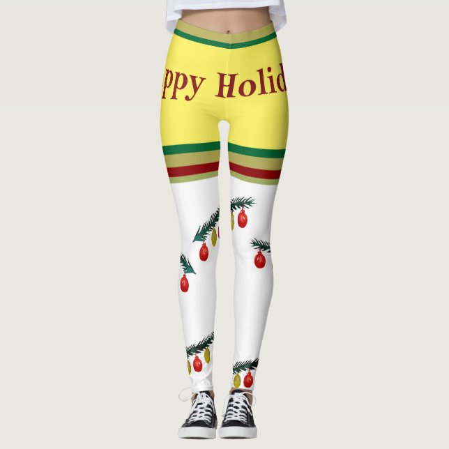 Legging Legenda de Natal Feliz para Férias (Frente)
