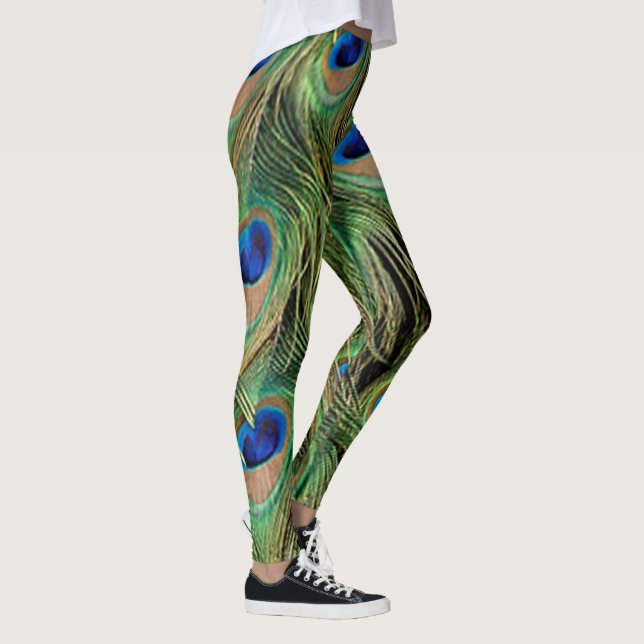 Legging Legenda de padrão de Impressão de Peacock (Direita)
