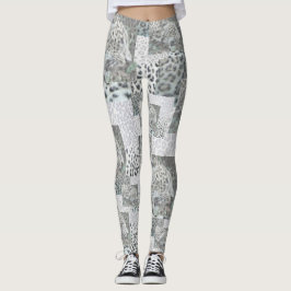 Legging Legenda de padrão de impressão do Leopard