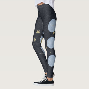 Legging Legenda de padrão de ioga azul da constelação d