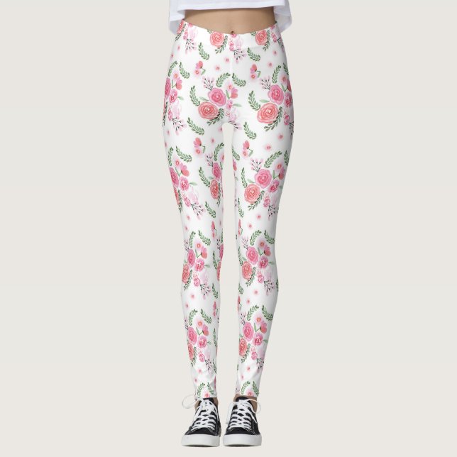 Legging Legenda Floral Cor-de-Água Rosa (Frente)