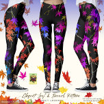 Legging Legenda múltipla de padrão de folha e ramificação<br><div class="desc">A natureza adorável inspirou leggings artísticas de moda. Estas leggings de qualidade são embelezadas com um delicado padrão de folhas de maple japonês multicolorido. (Este item mostrado a preto - mas você pode personalizá-los na cor de fundo de sua escolha - escolher entre o arco-íris completo de cores!) Perfeitamente colado...</div>