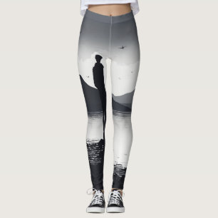 Legging legenda simples de impressão de pessoa d'une