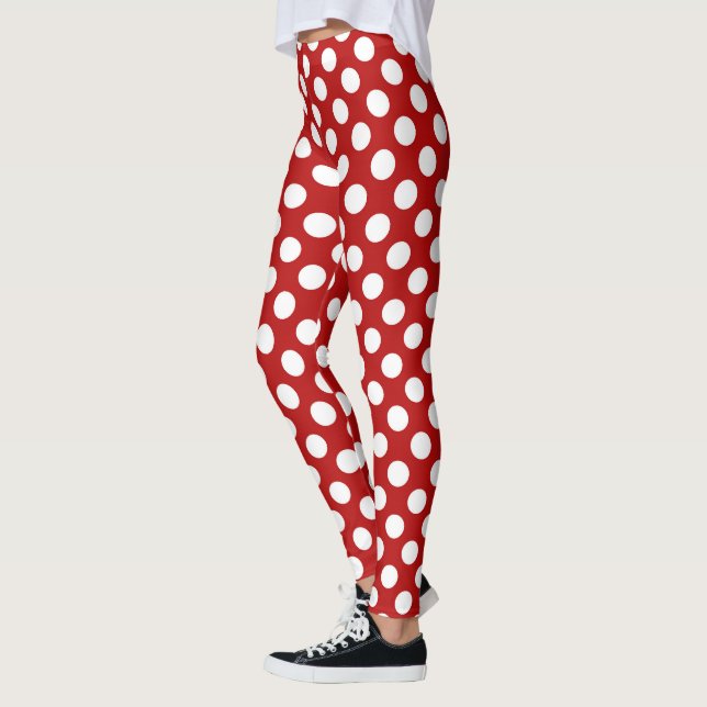 Legging Legendas brancas brancas e brancas de bolinhas (Esquerda)