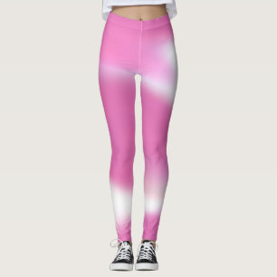 Legging Legendas com abstrato cor-de-rosa e design branco