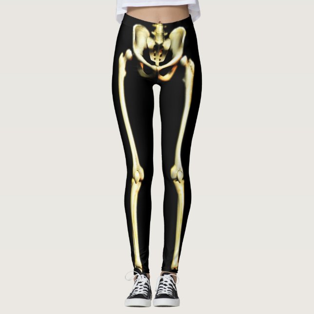 Legging Legendas de esqueleto de Halloween (Frente)