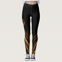 Legging Legendas pretas e Douradas "Elegância do Ouro"