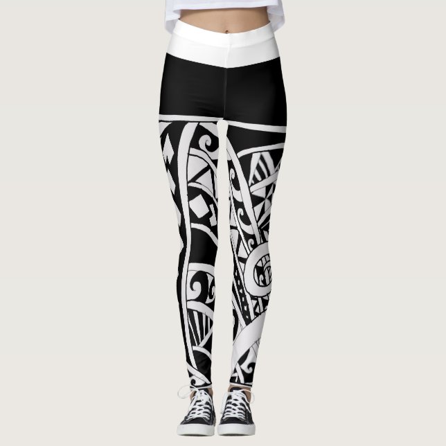 Legging Legendas tribais polinésias (Frente)