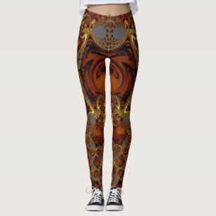 Legging Leggens ~ Amarelo, castanho e Cinzas