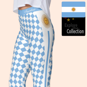 Legging Leggens argentinas, sol, moda, bandeira argentina