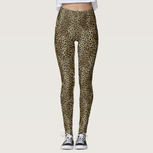 LEGGING LEGGENS ATIVAS DE IMPRESSÃO LEOPARD DOURADA LUXE