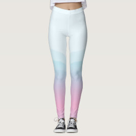 Legging Leggens Azuis Cor-de-Água Rosa