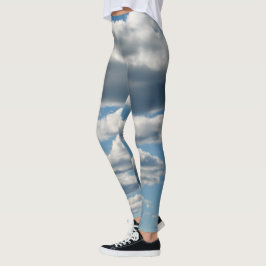 Legging Leggens Azuis e Brancas