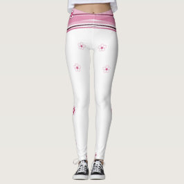 Legging Leggens brancas e cor-de-rosa