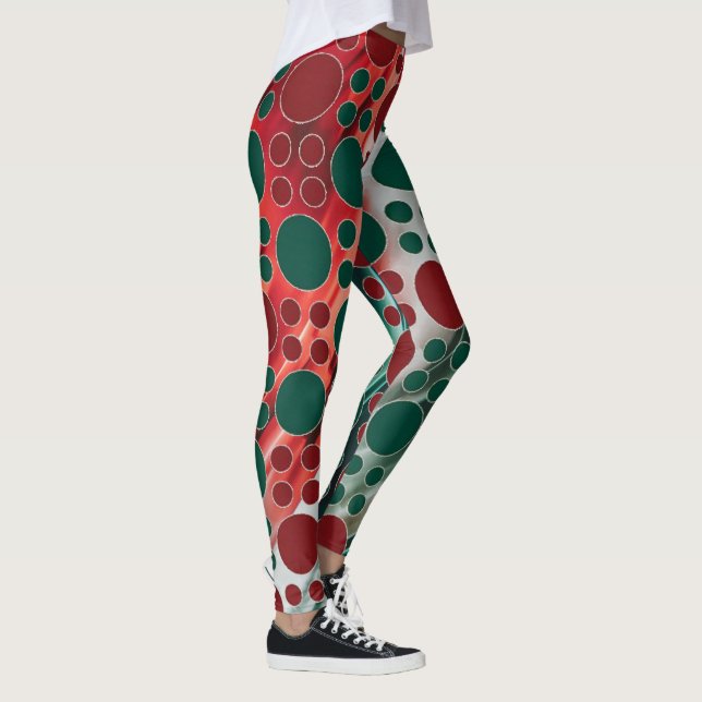 Legging Leggens brancas laranja-Bolinhas (Direita)