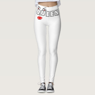 Legging leggens brancas, mulheres são rainhas, a rainha da