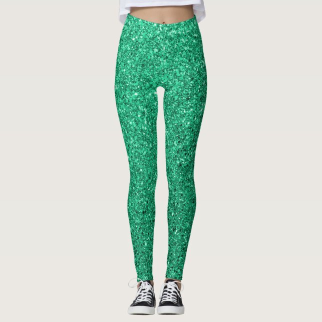 Legging Leggens brilhantes verdes (Frente)