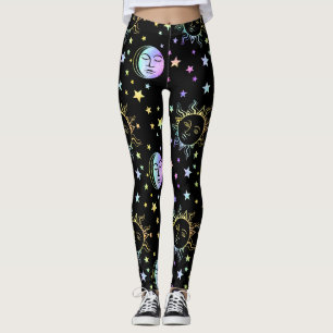 Legging Leggens celestiais do Sol e da Lua