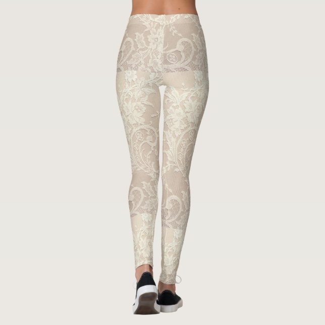 Legging Leggens com risca bege (Verso)
